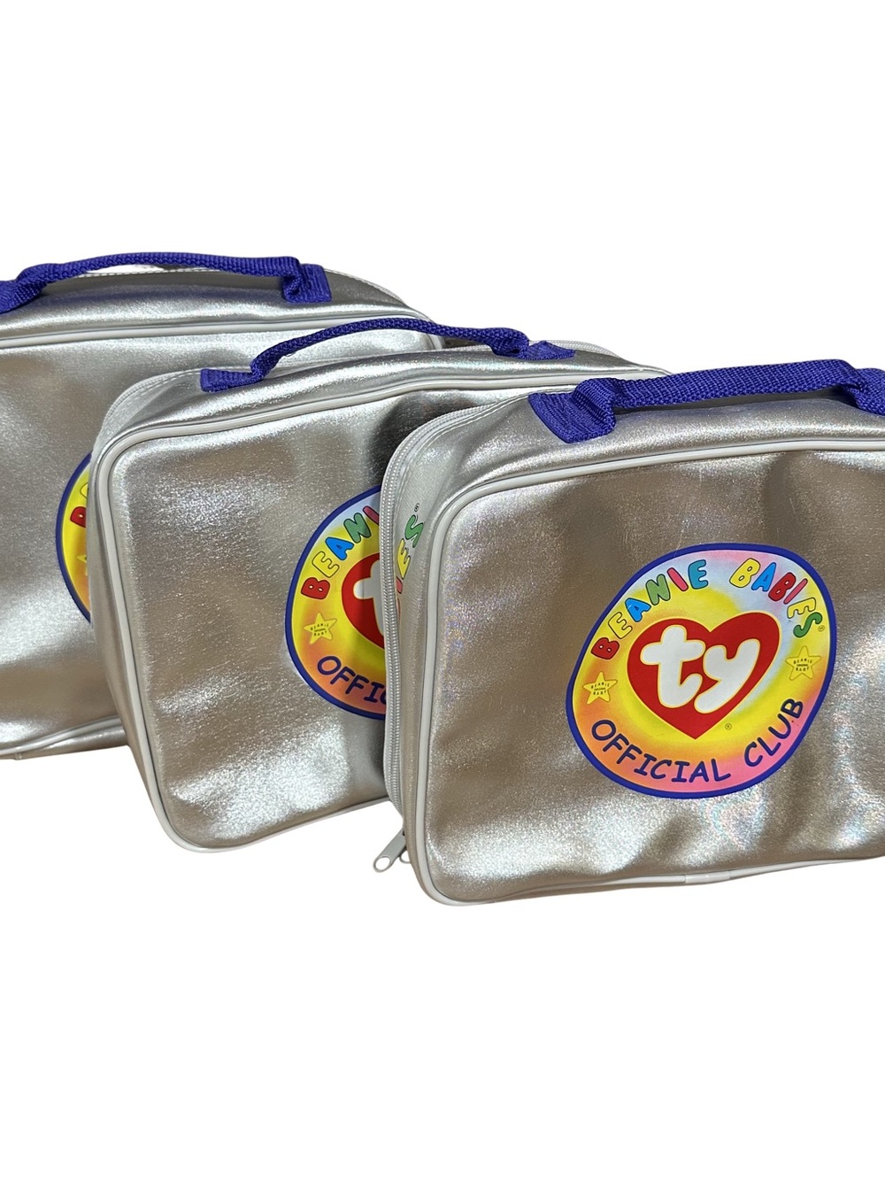 Ty Beanie Babies Vintage Metallic Silver Plush Collectible Display/Travel Case